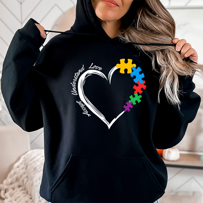 Plant Parent Hoodie - Autism Heart Accept Understand Love Print