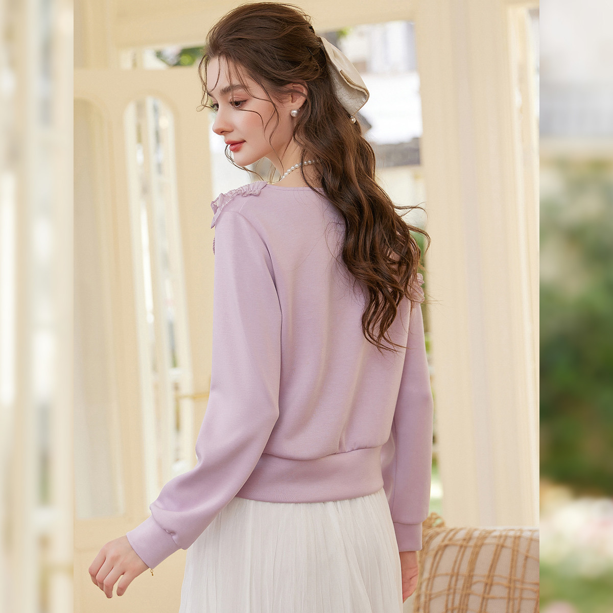 LOUIS YAO Sweet Irregular Neck - Plant Parent Hoodie 评论和价格