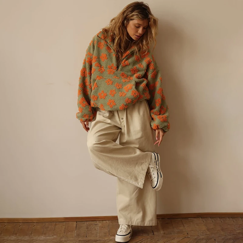 Fleece Flower Sweatshirt For W - Plant Parent Hoodie 评论和价格