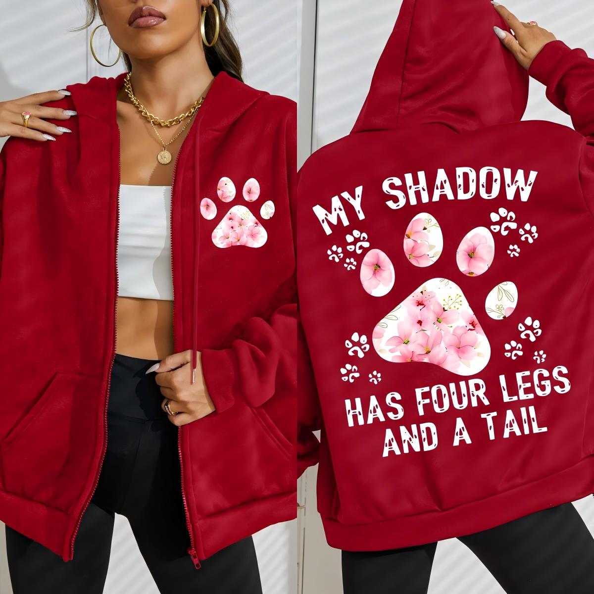 Flower Cat Feet My Shadow Has  - Plant Parent Hoodie 评论和价格